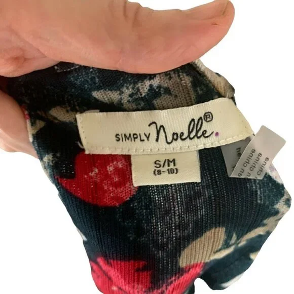 Simply Noelle Women's S/M Small Medium Knit Mini Dress Floral Print Sleeveless - Picture 7 of 7